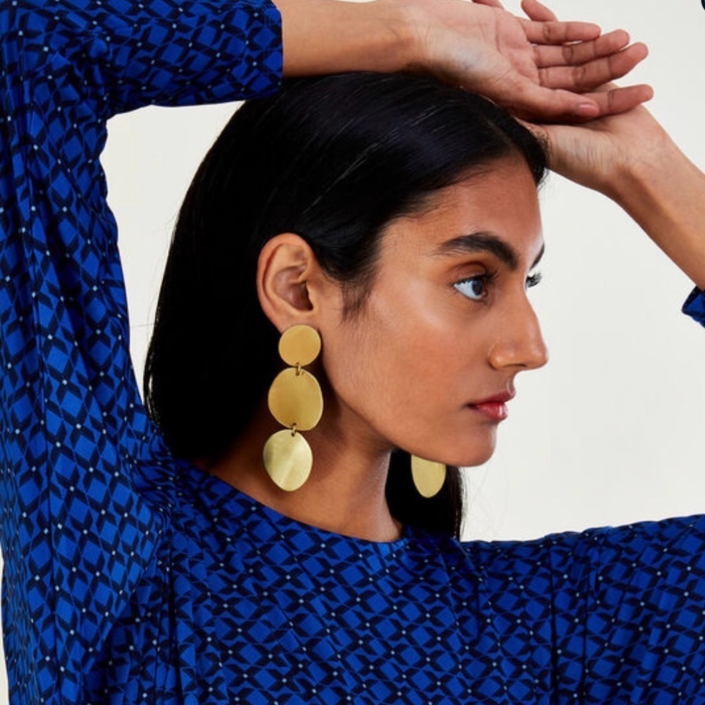 Anthropology x Sibilia Three Pebbles LG earrings